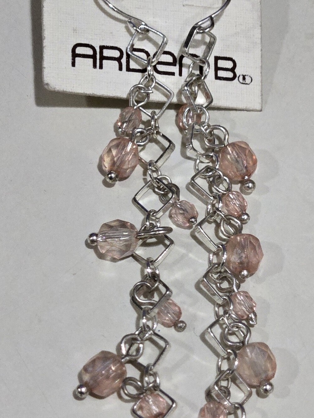 Vintage Y2K Arden B Pink Beaded Long Dangle Earrings - Picture 2 of 6